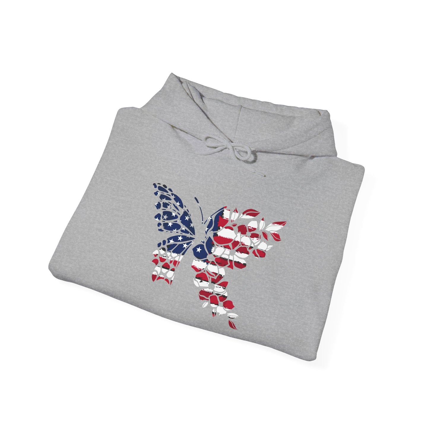 American Flag Butterfly Heavy Blend™ Hooded Sweatshirt