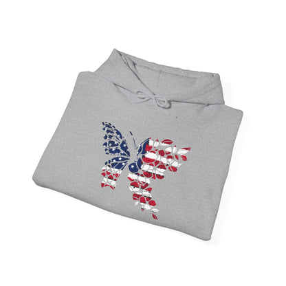 American Flag Butterfly Heavy Blend™ Hooded Sweatshirt