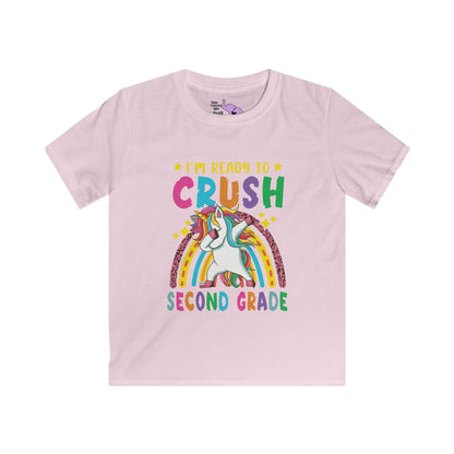 I'm Ready To Crush 2nd Grade Unicorn Youth Softstyle Tee