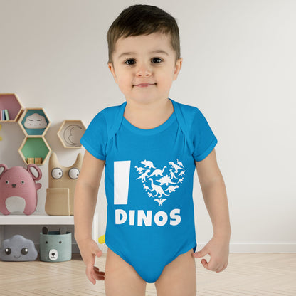 I Love Dinos (Dino Heart) Infant Baby Rib Bodysuit