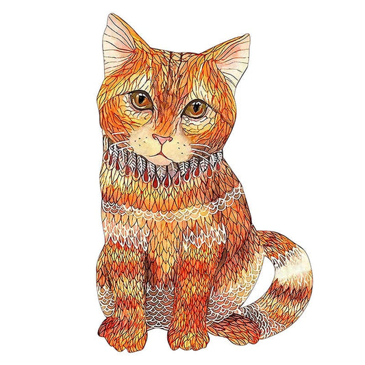 Colorful Cat Wooden Puzzle Collection