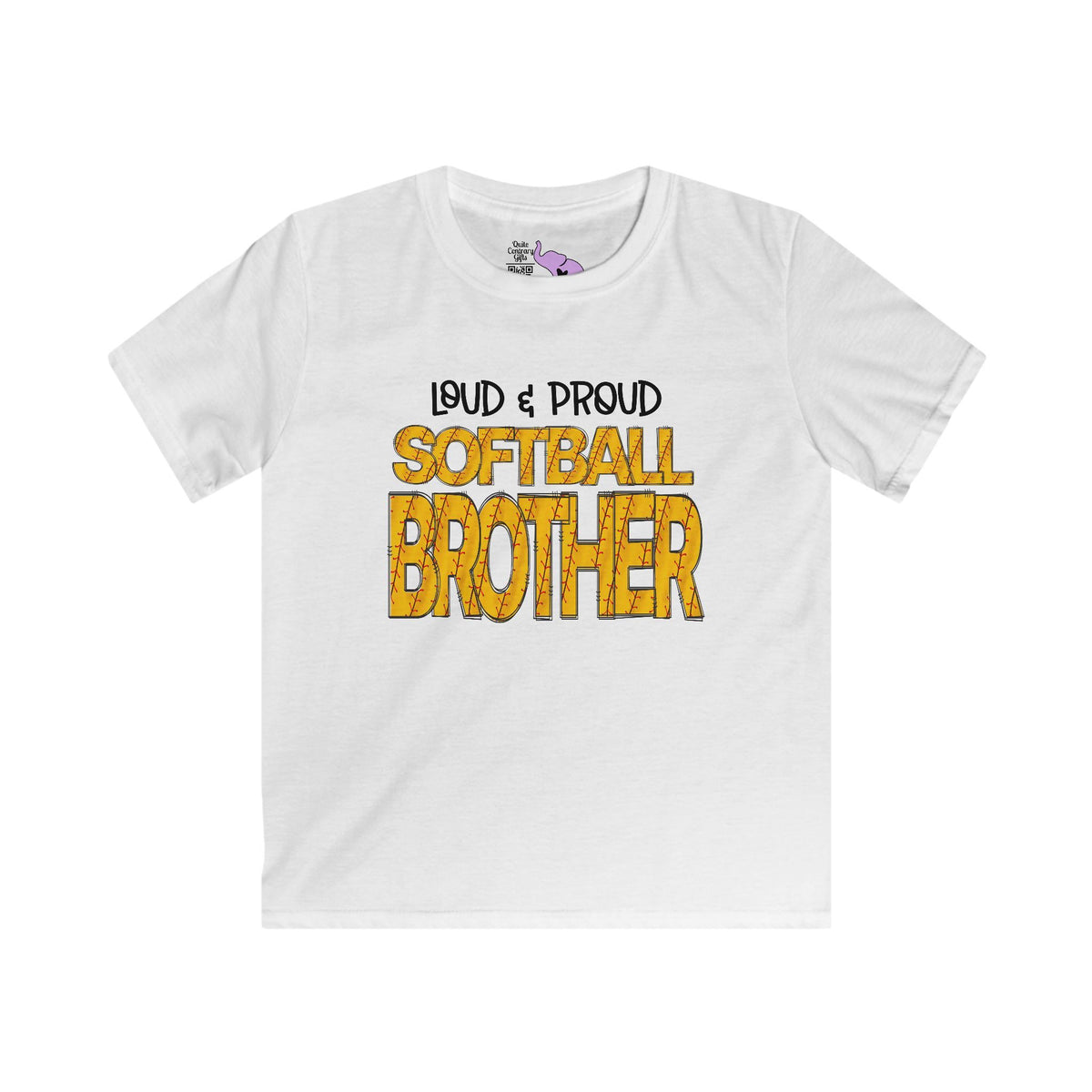 ""Loud & Proud Softball Brother Youth Softstyle Tee