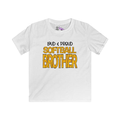 ""Loud & Proud Softball Brother Youth Softstyle Tee