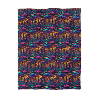 Psychedelic Spore Forest Microfiber Duvet Cover