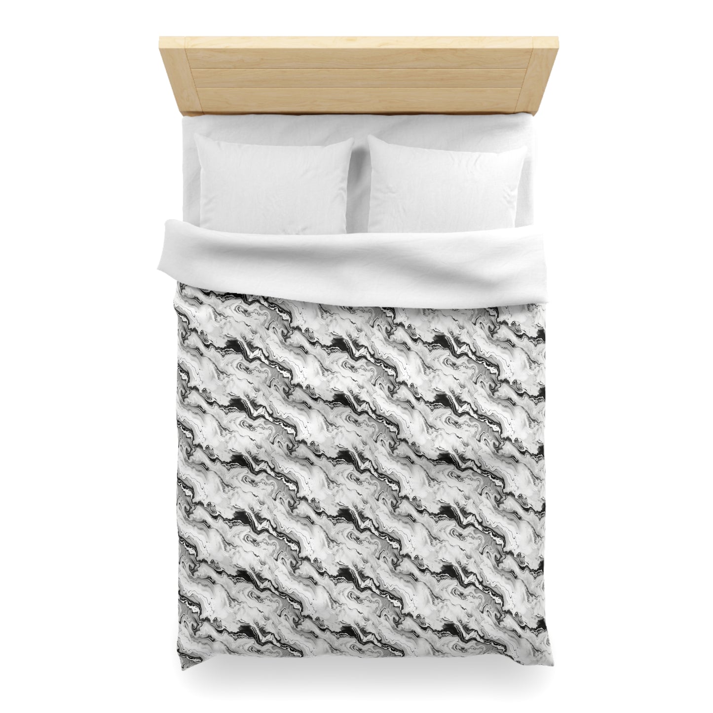 Frost Veil Marble Microfiber Duvet Cover