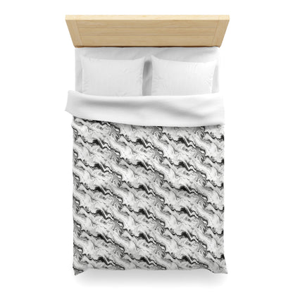 Frost Veil Marble Microfiber Duvet Cover