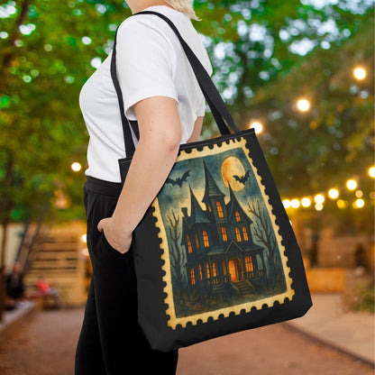 Haunted House Canvas Tote Bag