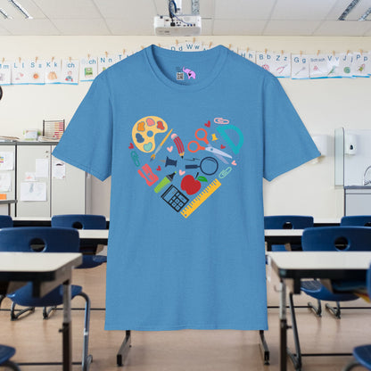 School Supplies Heart T-shirt