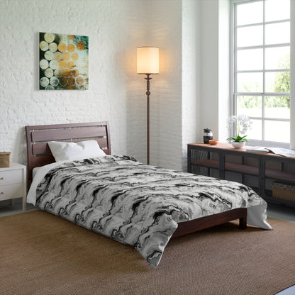 Frost Veil Marble Comforter