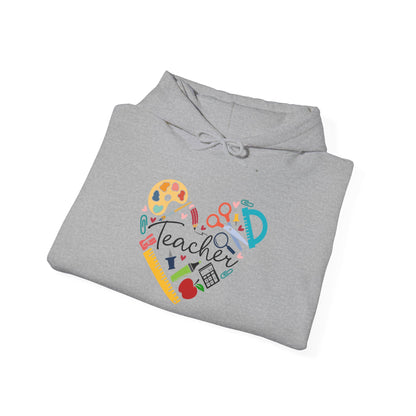 Teacher Supply Heart Heavy Blend™ Hooded Sweatshirt