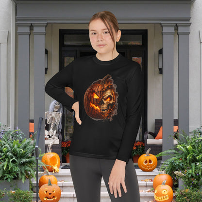 Crumbling Jack-O'-Lantern Youth Long Sleeve Tee