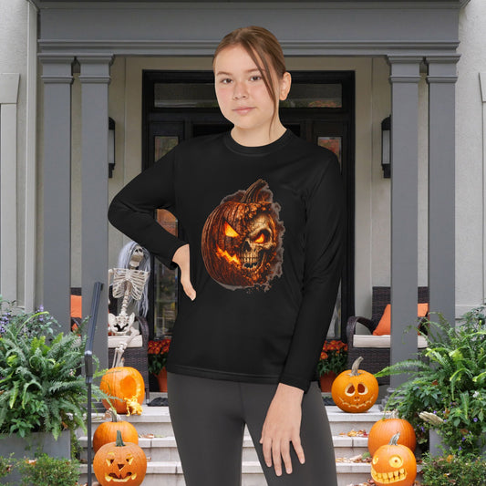 Crumbling Jack-O'-Lantern Youth Long Sleeve Tee