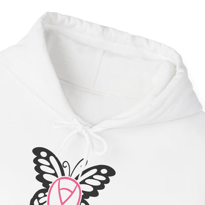 Butterfly Pink Support Ribbon Adult Heavy Blend™ Hoodie