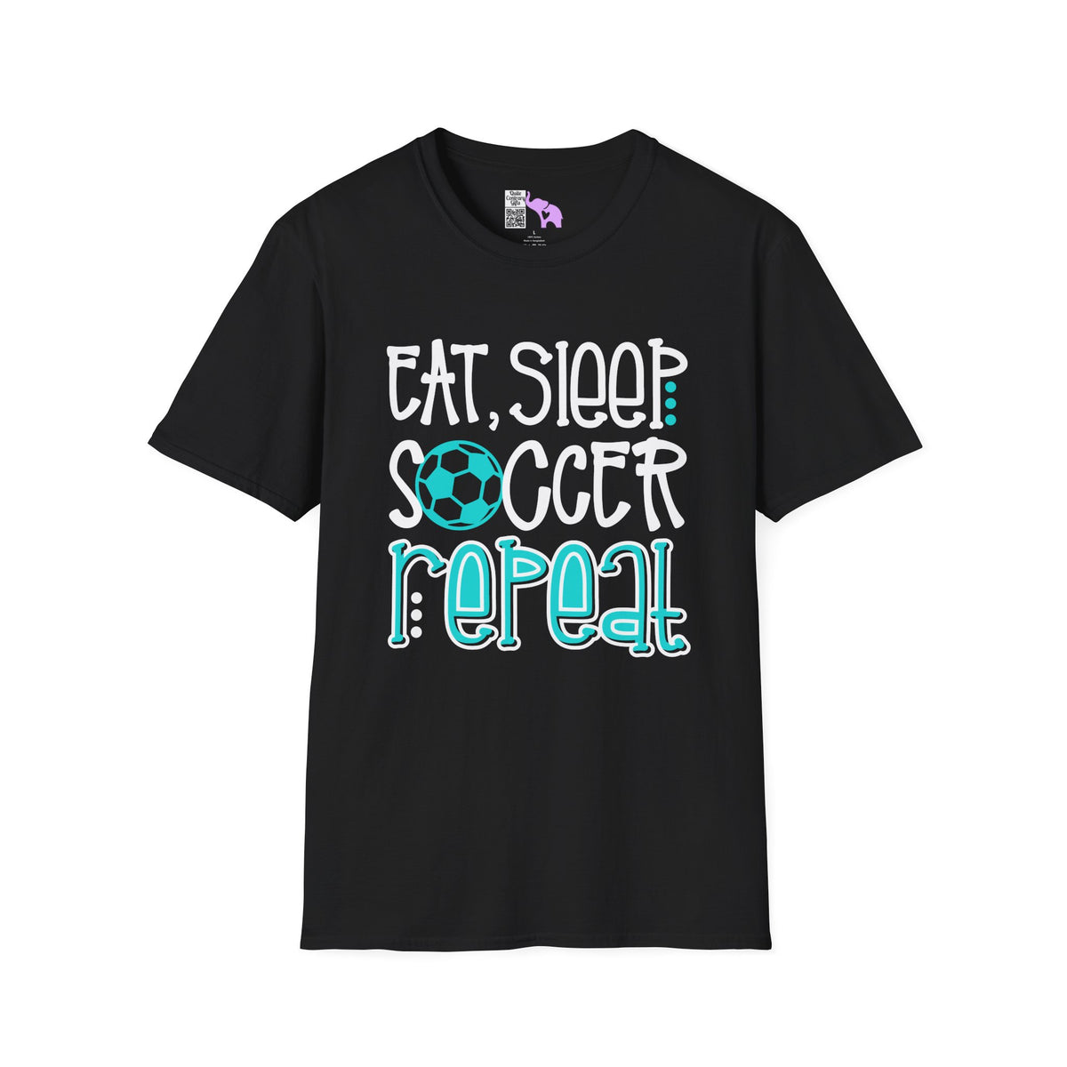 Eat Sleep Soccer Repeat (Teal) Adult T-shirt