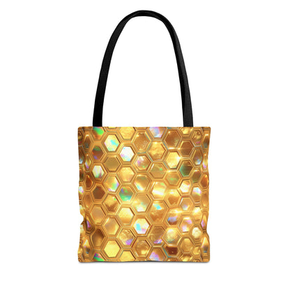 Golden Prism Grid Canvas Tote Bag
