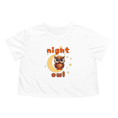 NIght Owl Women's Flowy Cropped Tee