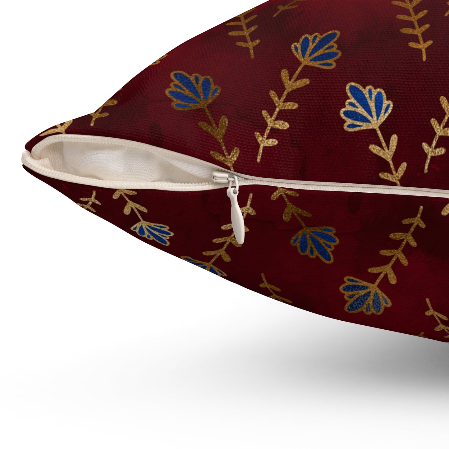 Ruby Night Blossoms Throw Pillow