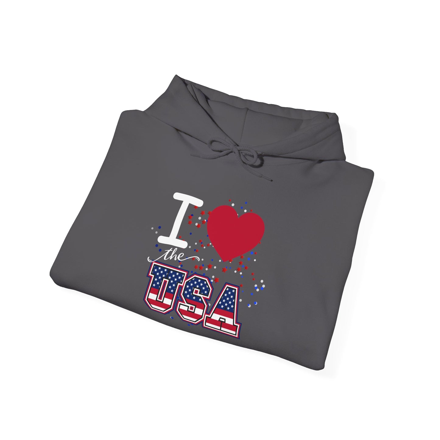 I Love The USA Heavy Blend™ Hooded Sweatshirt