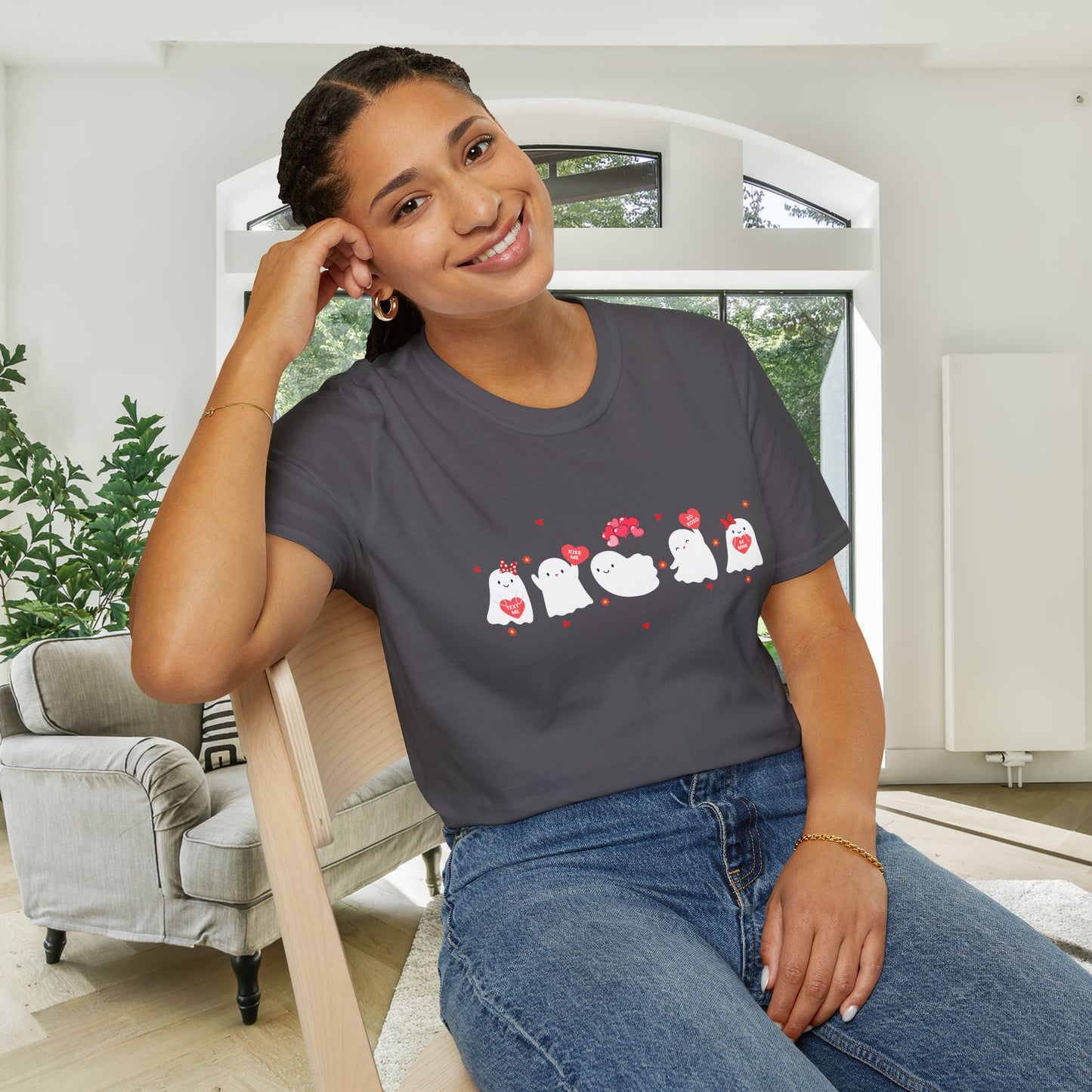 Valentines Ghosts Adult Unisex Tshirt