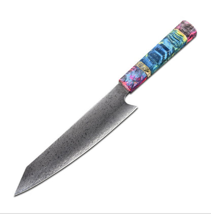 8 inch Damascus Steel Chef Knife With Ornate Handle