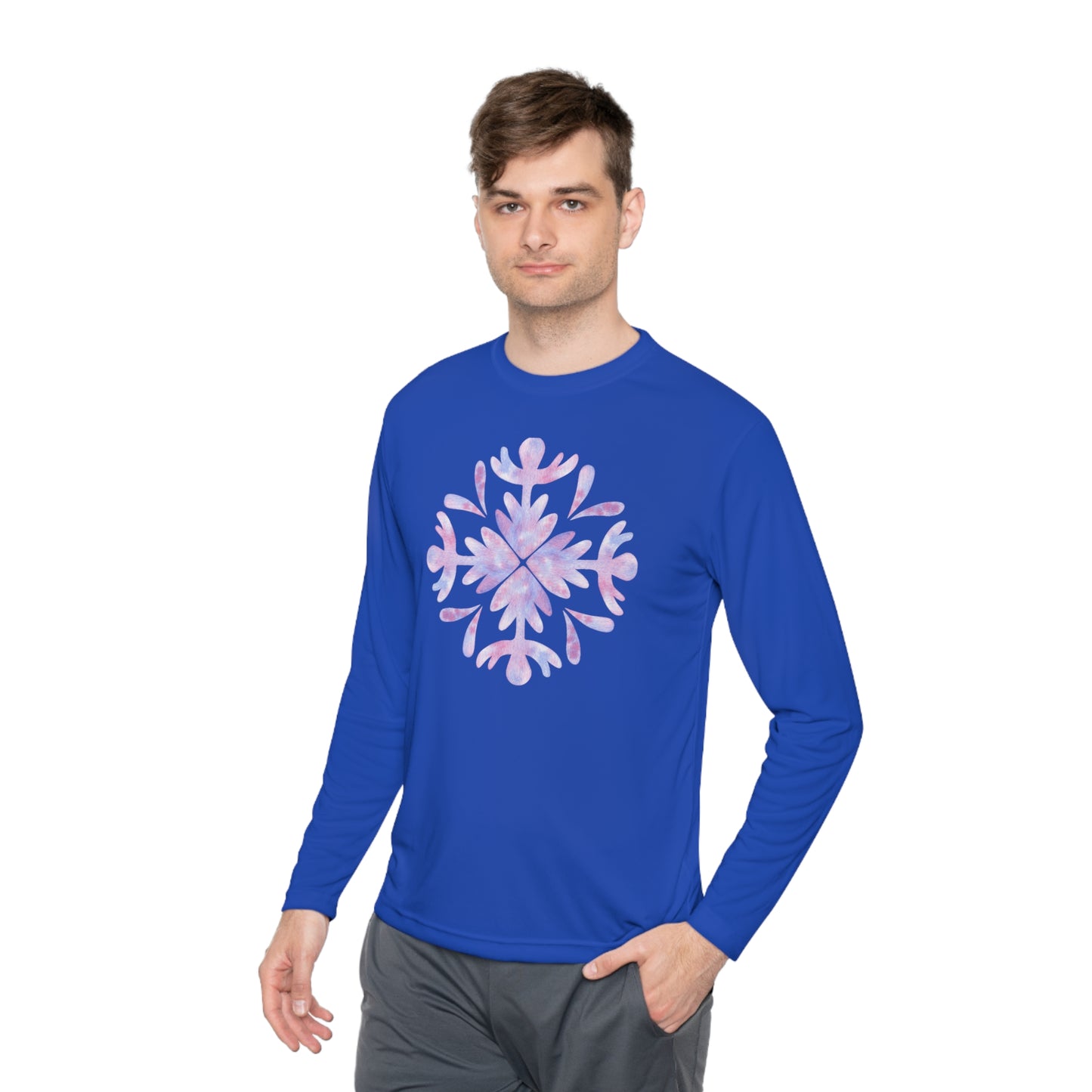 Large Snowflake 3 Adult Long Sleeve Tee