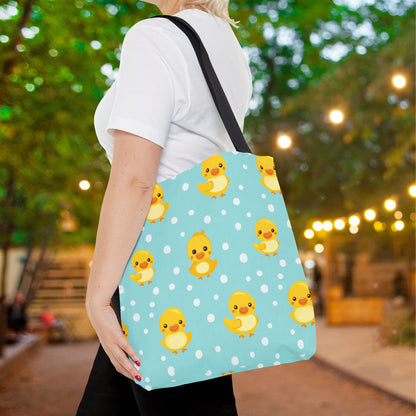 Ducky Dot Parade Canvas Tote Bag