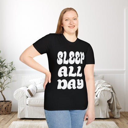Sleep All Day Adult T-shirt