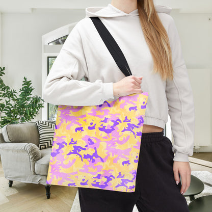 Peach Sorbet Camo Canvas Tote Bag