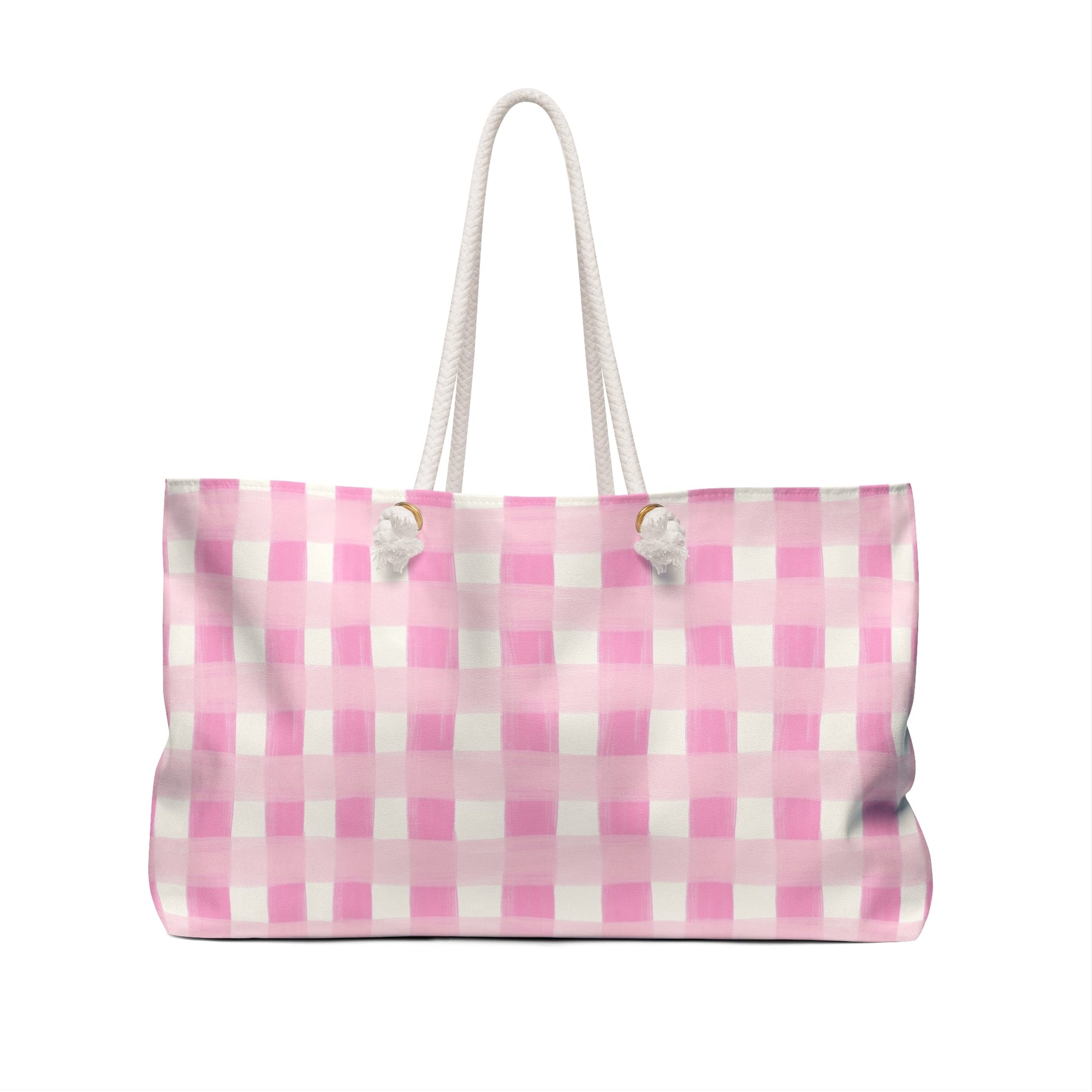 Dreamy Rose Gingham Weekender Bag