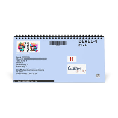 2026 Colorful Cat Desktop Calendar — Cute Kitten Monthly Grid Planner