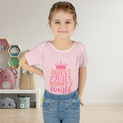 Daddy's Girl Mommy's World Infant Baby Rib Bodysuit