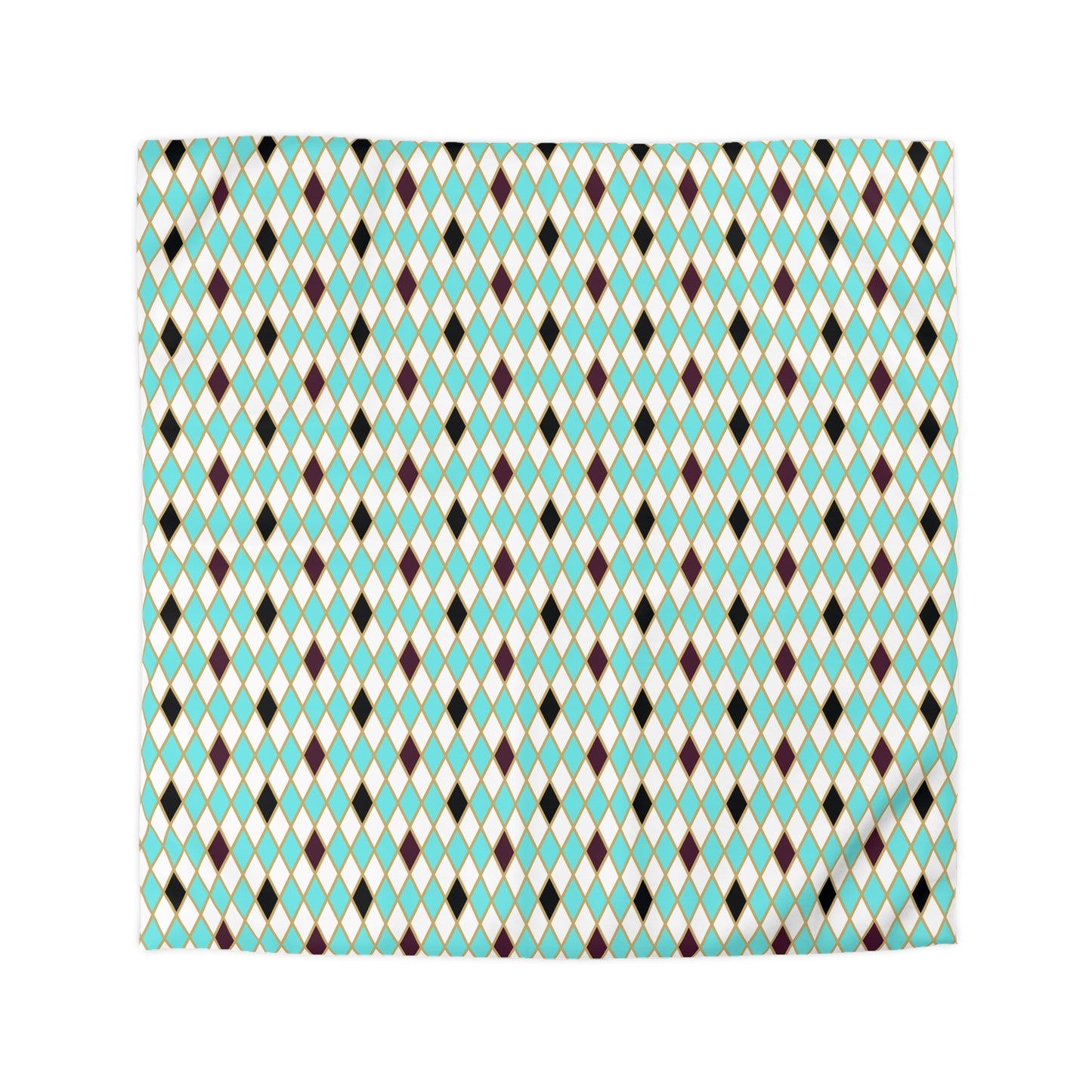 Teal/White Harlequin Microfiber Duvet Cover