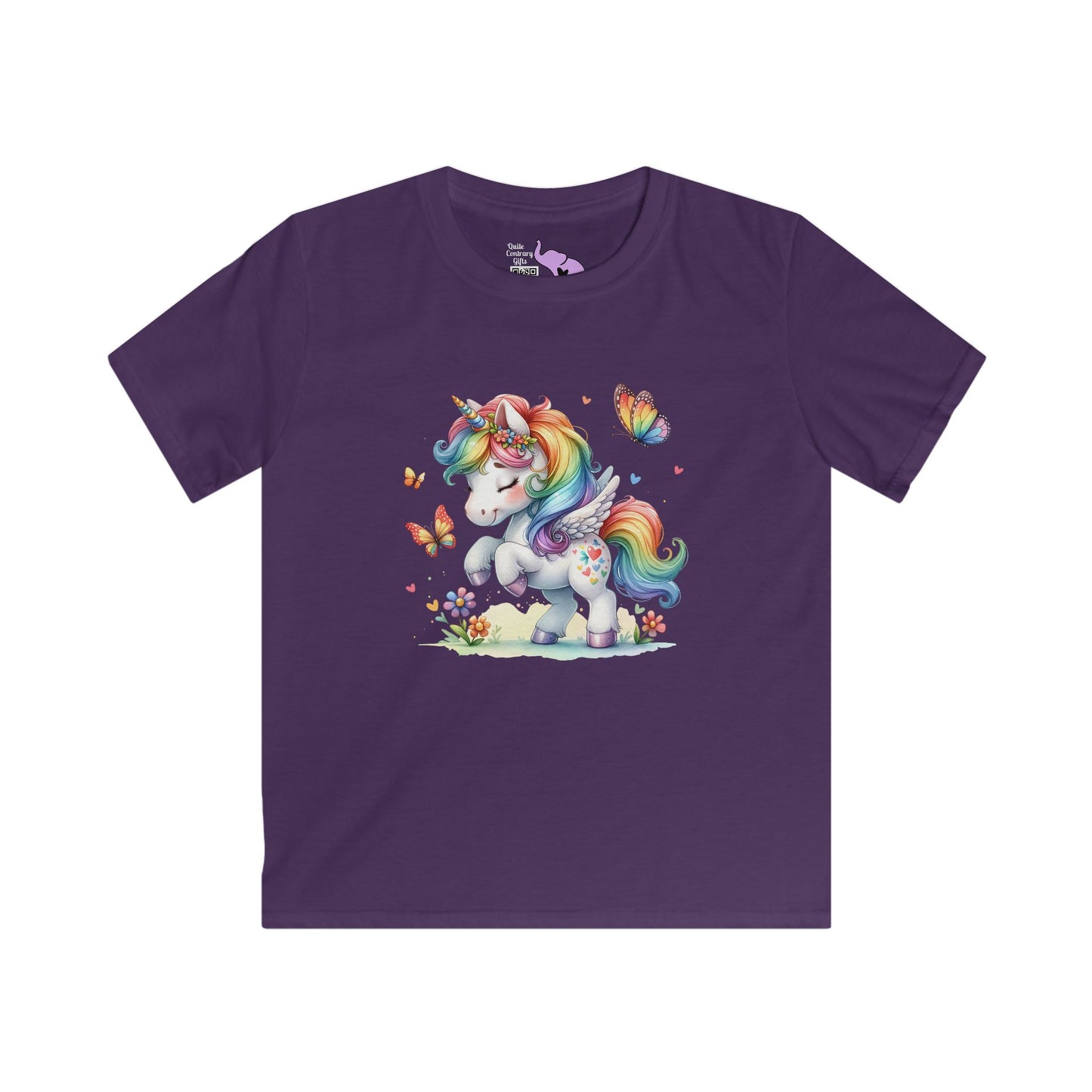Rainbow Unicorn Kids Softstyle Tee