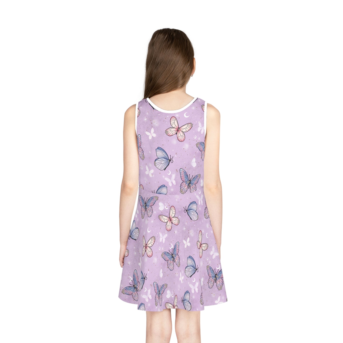 Purple Butterflies Sleeveless Sundress