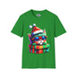 Christmas Kitten w/Gift Adult T-shirt