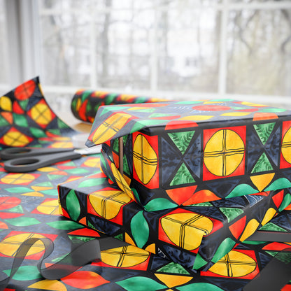 Candlelight Burst Kwanzaa Wrapping Paper