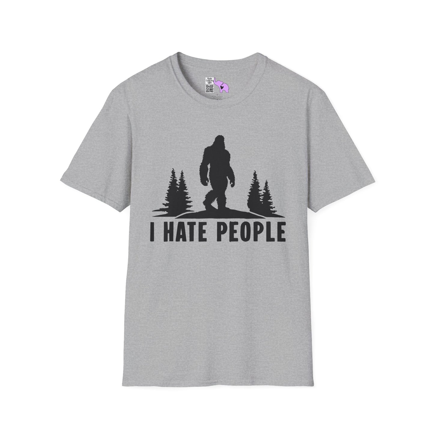 Bigfoot: I Hate People Adult T-shirt