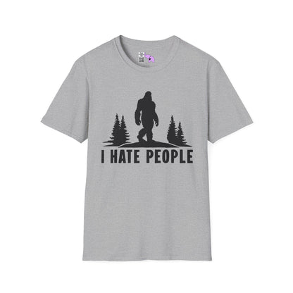 Bigfoot: I Hate People Adult T-shirt