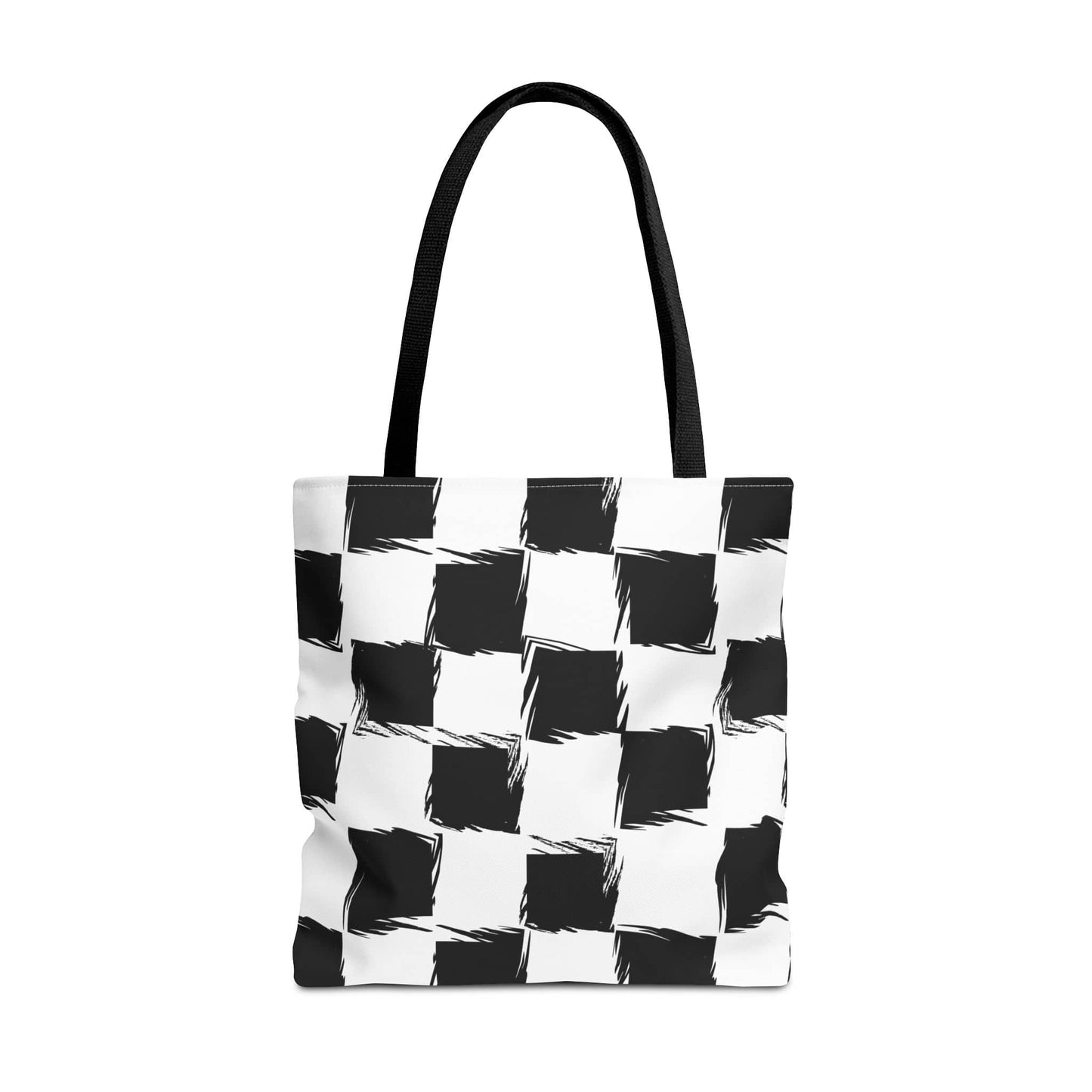 Distorted Check Canvas Tote Bag