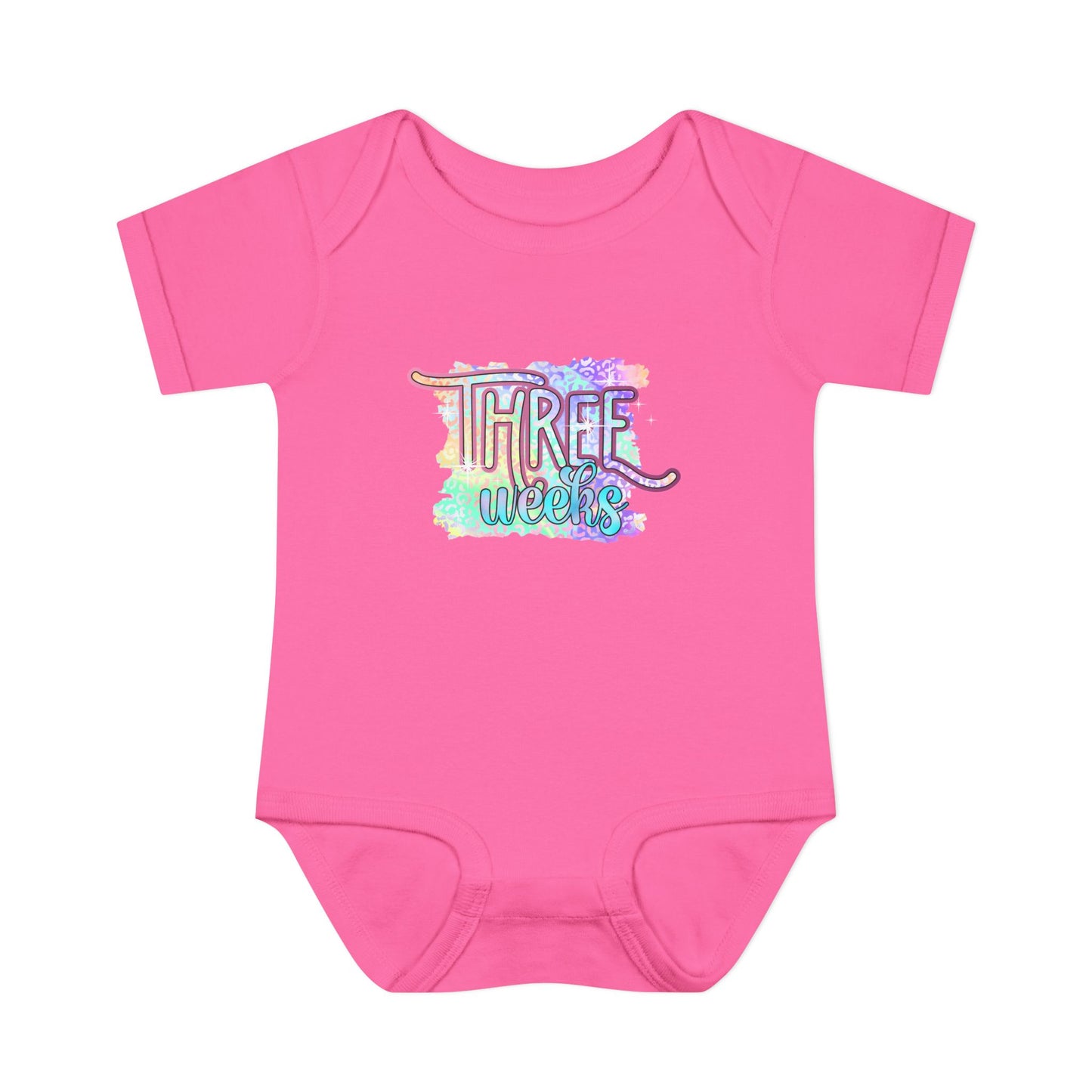 Pastel Wild One Milestone Baby Bodysuit-Three Weeks