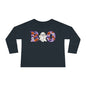 Cute Floral Boo w/Ghost Toddler Long Sleeve Tee