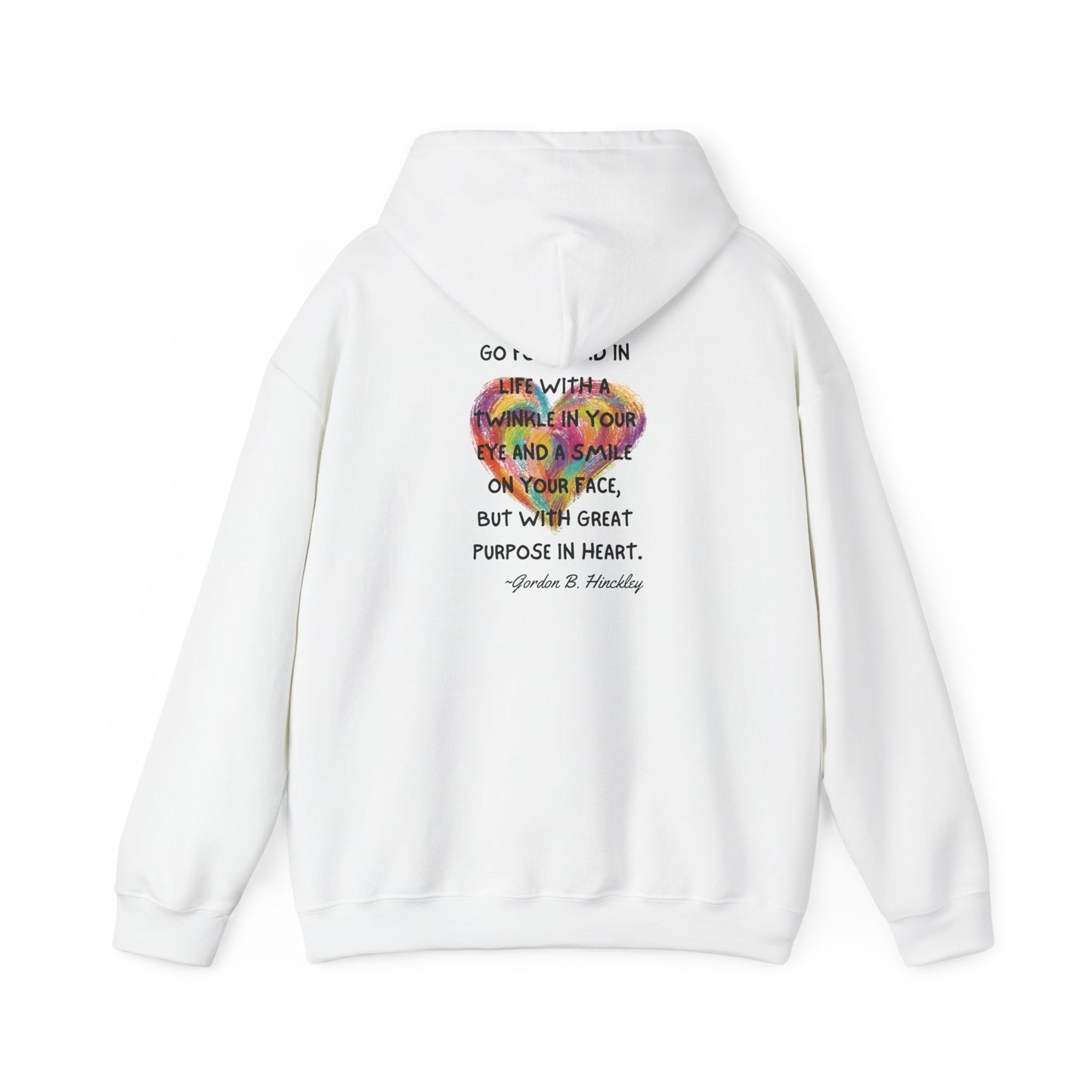 Go With Purpose In Heart Heavy Blend™ Hooded Sweatshirt