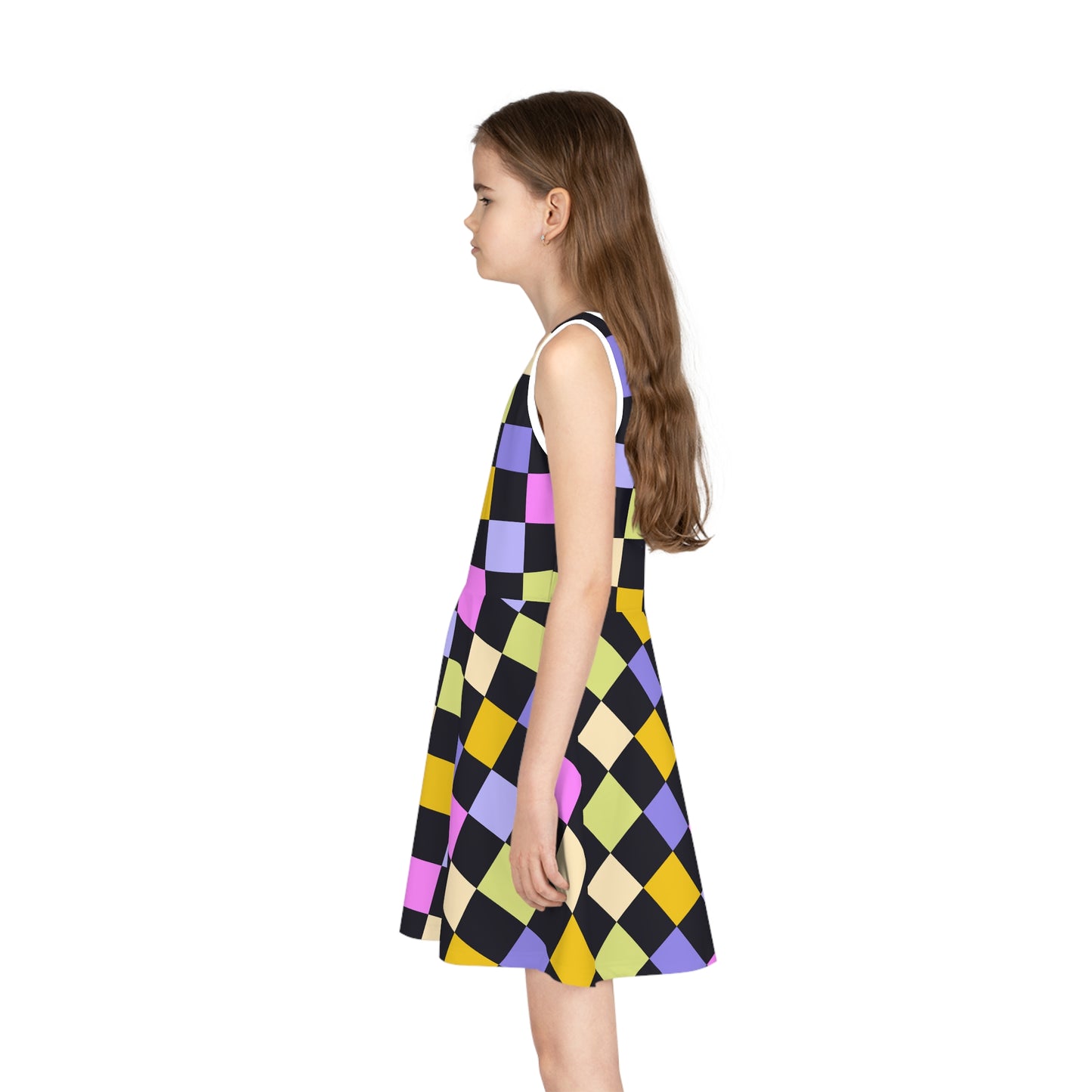 Joyful Checkerboard Girls Sundress
