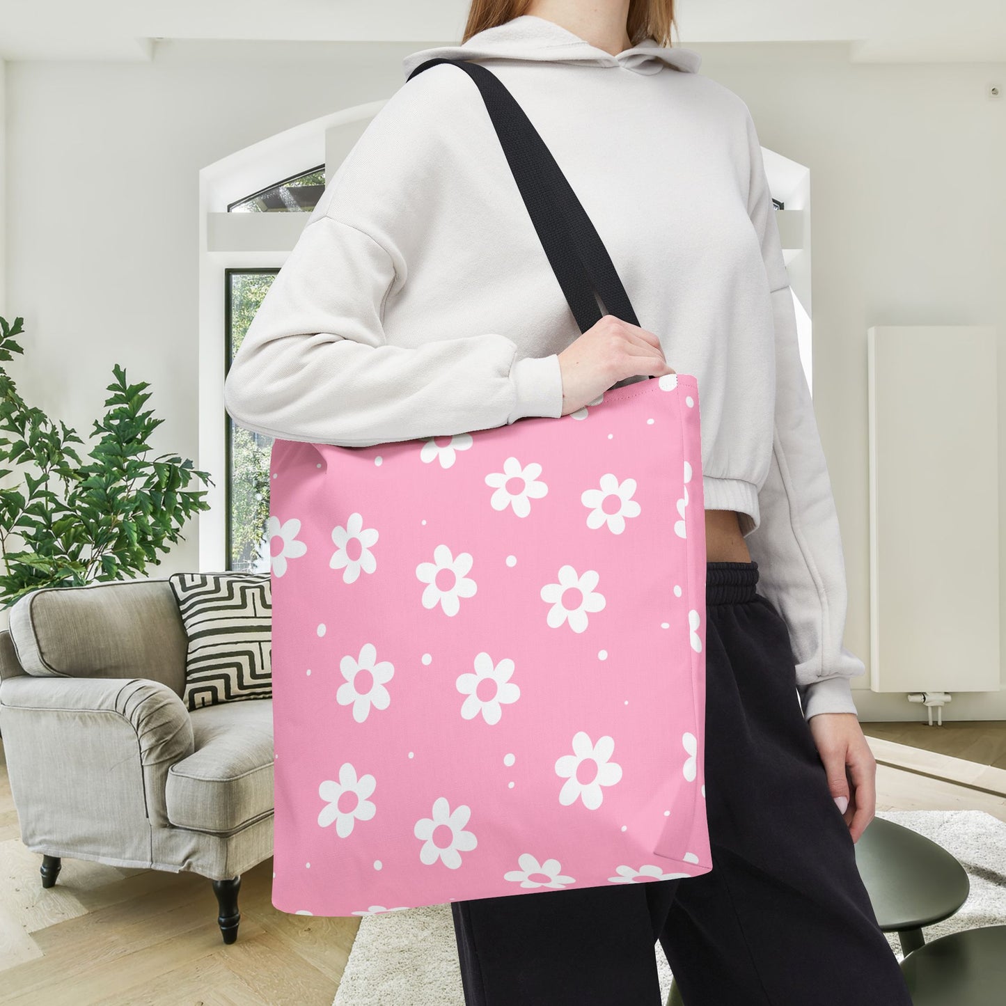 Pretty Petals & Dots Canvas Tote Bag