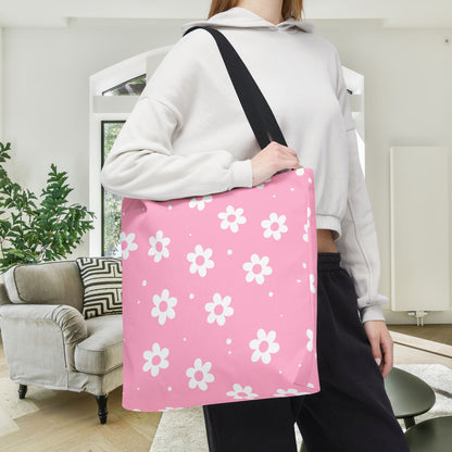 Pretty Petals & Dots Canvas Tote Bag