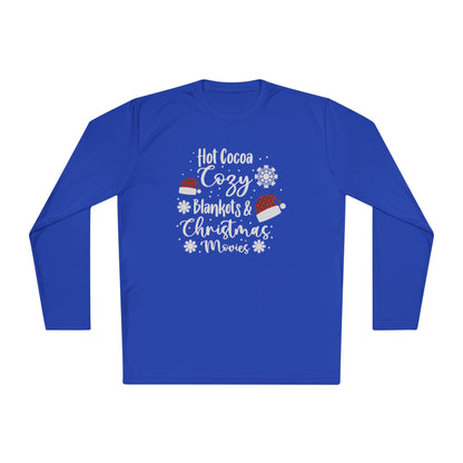 Hot Cocoa, Cozy Blankets & Christmas Movies Adult Long Sleeve Tee