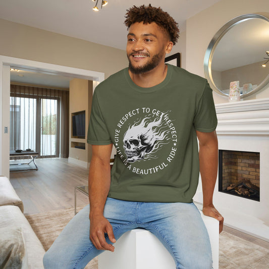 Give Respect to Get Respect Life Is A Beautiful Ride Adult T-shirt