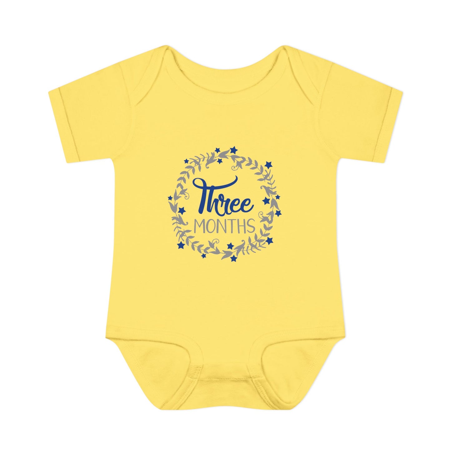 Blue Milestone Wreath Onesie-Three Months