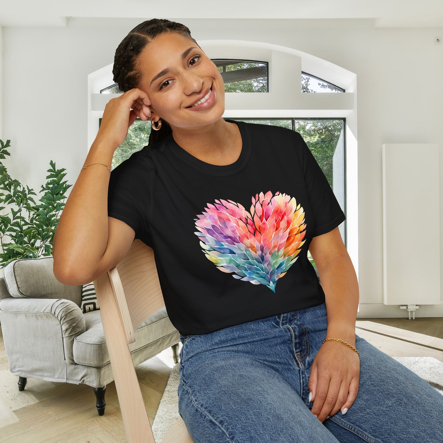 Feathery Heart Adult T-shirt