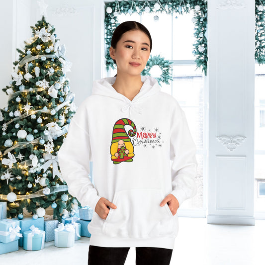 Merry Christmas Girl Gnome Adult Heavy Blend™ Hooded Sweatshirt